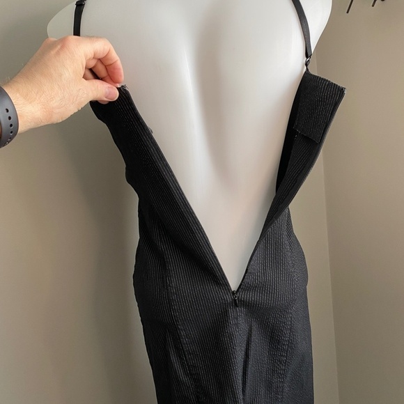 Urban Behavior Sleeveless Black Pinstriped Stretchy Mini/Midi Dress Medium - Picture 7 of 16